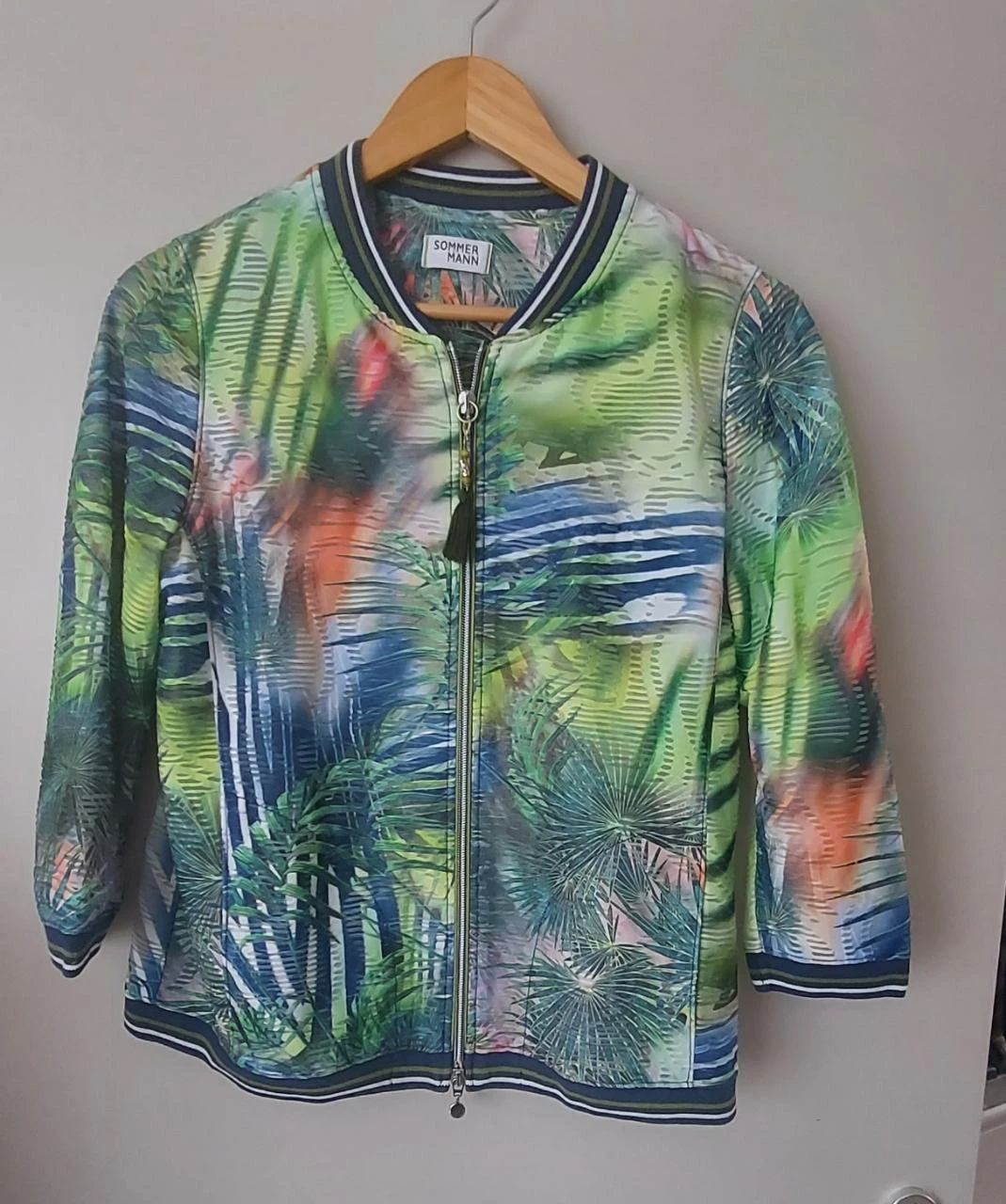 Sommer Mann Bomberjack met tropische print, maat 40